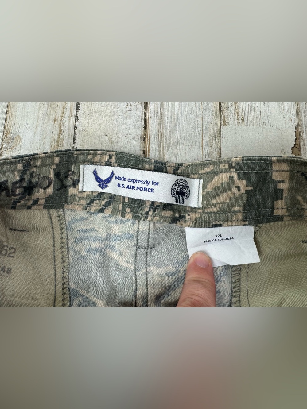 US Air Force Pant Mens 32L (32x35) Camo Cargo Tapered Military Uniform Combat - Picture 4 of 9